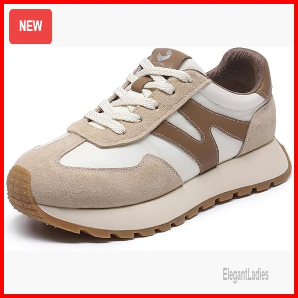 Platform Sneakers Suede Patchwork Non-Slip Walkin… - image 1